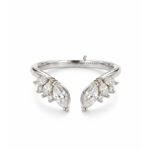 14K Yellow Gold Marquise Open Cuff Lab Grown Band For Daily Wear | IGI Certified