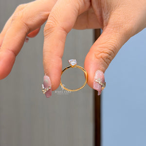 1CT Emerald Solitaire Daily Wear Ring | Lab Grown Diamonds Ring | IGI Certified