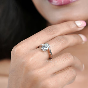 2CT Oval Solitaire Diamond White Gold Ring | Moissanite Diamonds | GRA Certified