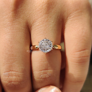 Portuguese Cut Diamond Ring With Tulip Setting | Lab Grown Diamond | solitaire ring | IGI Certified