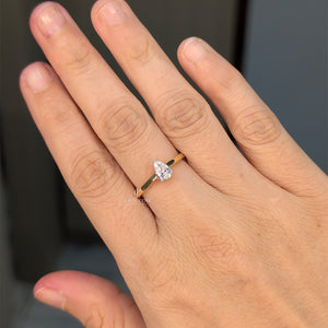 0.60 CT Pear Diamond Ring, 3 Prong Pear Engagement Ring | Lab Grown Diamonds | IGI Certified
