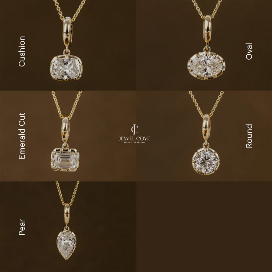 Georgian Collet Set Pendent Charms Lab Grown Pendent | Bezel Protect Prong Setting | IGI Certified | E-F Color