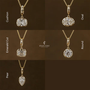 Georgian Collet Set Pendent Charms Lab Grown Pendent | Bezel Protect Prong Setting | IGI Certified | E-F Color