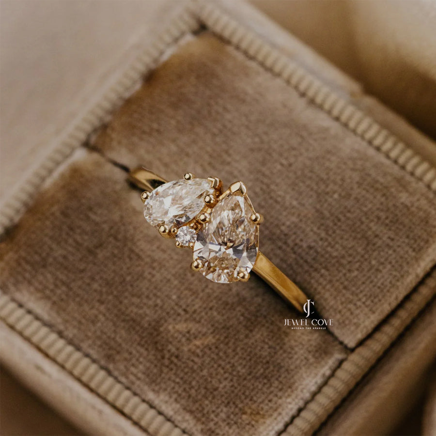 Toi et Moi 1.00 CT Pear Lab Grown Diamond Ring | IGI Certified | Two Stone Ring