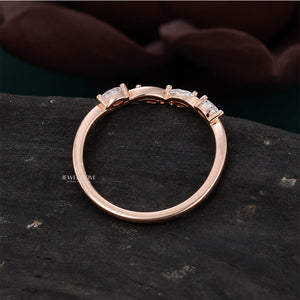 Marquise Matching stackable wedding Delicate Band | Lab Grown Diamonds | IGI Certified