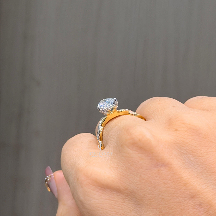 2CT Pear Split Shank Engagemnet Ring | Lab Grown Diamonds | IGI Certified