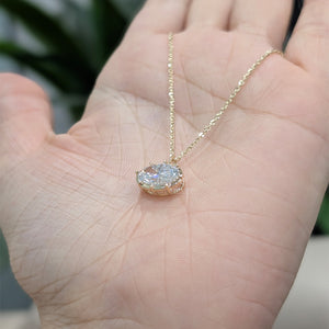 2CT Oval Georgian Collet Set Lab Grown Pendent | Bezel Protect Prong Setting (Only Pendent)