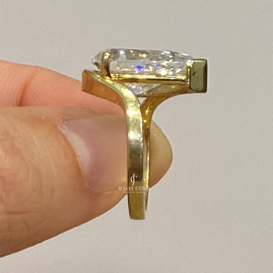 3.5CT Split Shank Pear Lab Grown Engagement Ring | Lab Grown Diamonds | GRA Certified