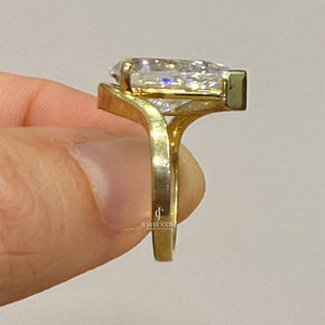 3.5CT Split Shank Pear Moissanite Engagement Ring | Moissanite Diamonds | GRA Certified