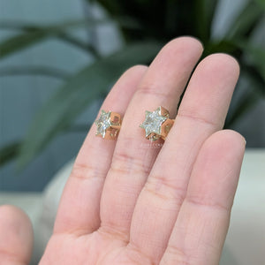 Star Bezel Setting Lab Grown Diamond Stud Earrings For Her | IGI Certified