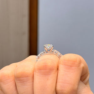 2CT Oval Vintage Style Hidden Halo Diamond Ring | Lab Grown Diamonds | IGI Certified