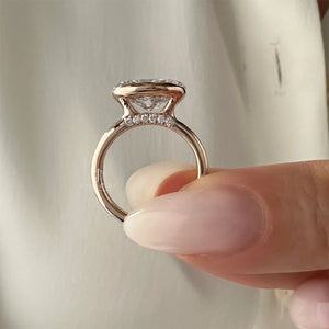 3 CT Oval Moissanite diamond ring | Half Bezel Setting | IGI Certified | Solitaire Ring