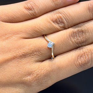 V-Chevron Round Diamond Ring For Daily Wear Ring | Lab Grown Diamonds | IGI Certified