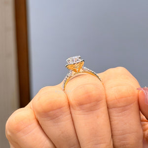 2CT Oval Halo Engagement Diamond Ring | Moissanite Diamonds | GRA Certified