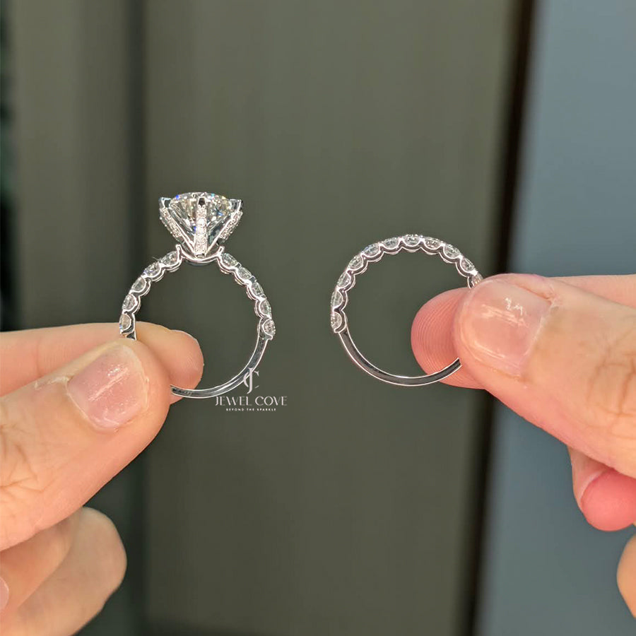 3.5CT Round Lab Grown Diamond IGI Certified Ring | Bridal Set Ring | Ring For Engagement
