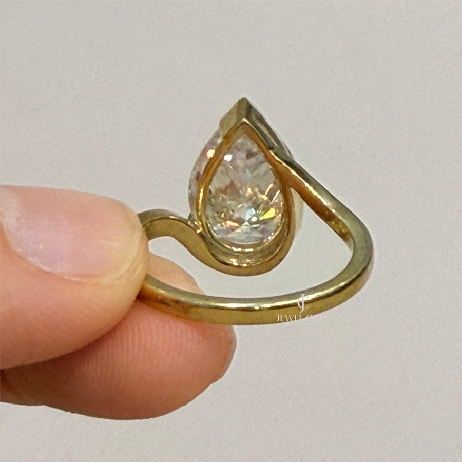 3.5CT Split Shank Pear Lab Grown Engagement Ring | Lab Grown Diamonds | GRA Certified