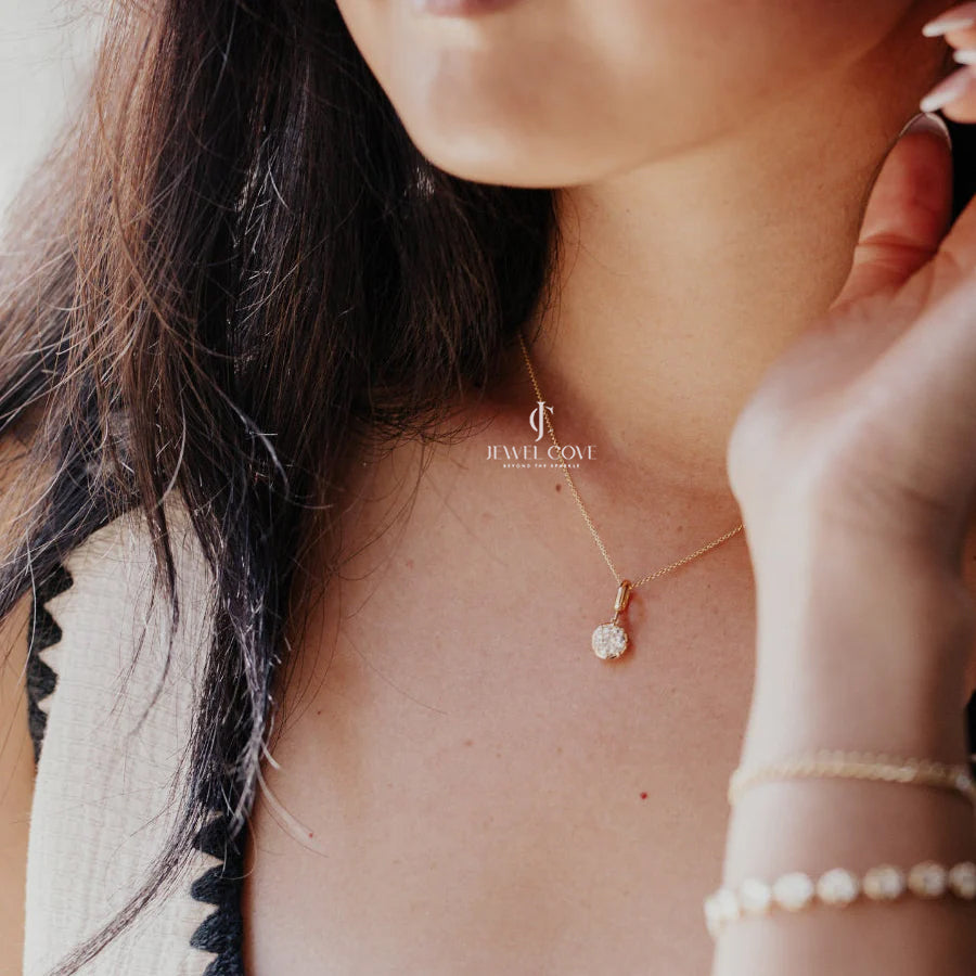 Georgian Collet Set Pendent Charms Lab Grown Pendent | Bezel Protect Prong Setting | IGI Certified | E-F Color