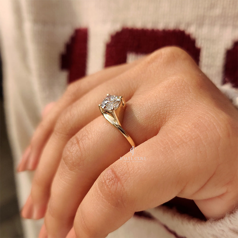 2CT Marquise Solitaire Ring in Bypass Setting | Lab Grown Diamonds | IGI Certified