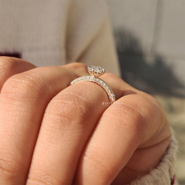 1CT Dutch Marquise Ring in Milgrain Setting | Lab Grown Diamonds | IGI Certified - hover
