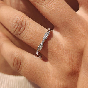 Round Cut Infinity Wedding Band With Twisted Rope Pave Style | Lab Grown Diamonds | IGI Certified