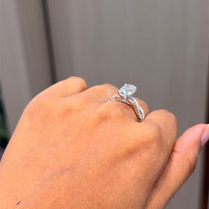 Oval Split Shank Lab Diamond Engagement Ring | IGI Certified