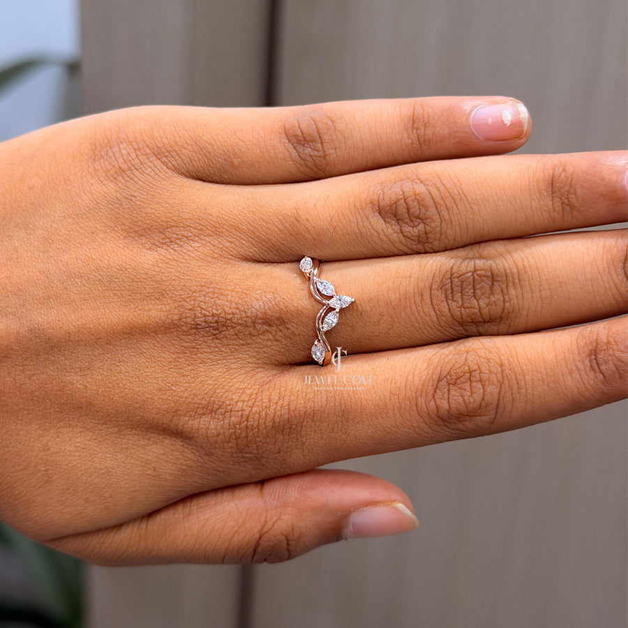 Marquise Diamond Wedding Band | Matching Ring | Lab Grown Diamonds | IGI Certified