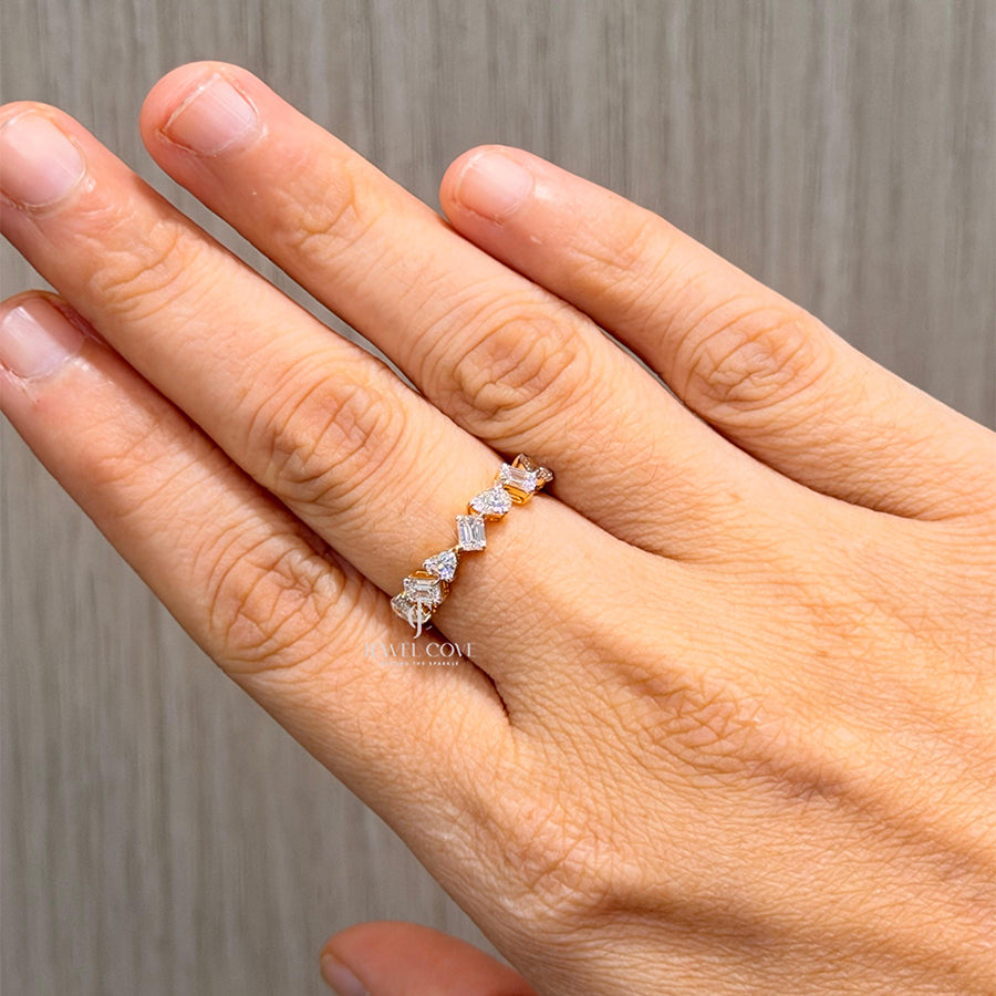 Multi Cuts Diamond Wedding Band | Matching Ring | Lab Grown Diamonds | IGI Certified