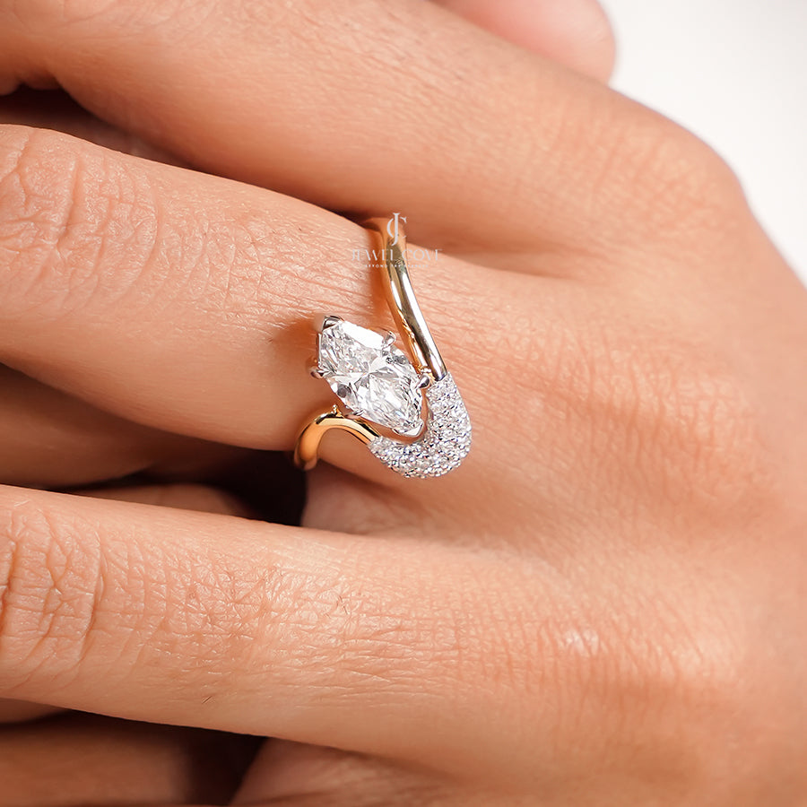 1CT Marquise Lab Diamond Ring For Women | Lab Grown Diamonds | IGI Certified
