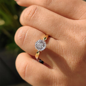Portuguese Cut Diamond Ring With Tulip Setting | Lab Grown Diamond | solitaire ring | IGI Certified