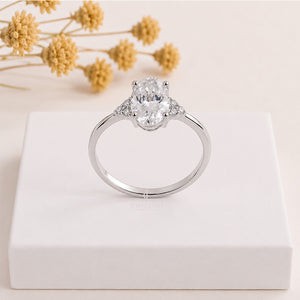 Oval Cut Diamond Cluster Setting Daily Wear Ring | Lab Grown Diamonds | IGI Certified
