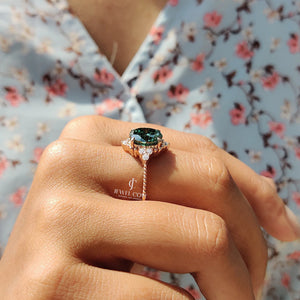 Oval Shaped Engagement Ring In Muse Style | Lab Grown Diamonds | IGI Certified
