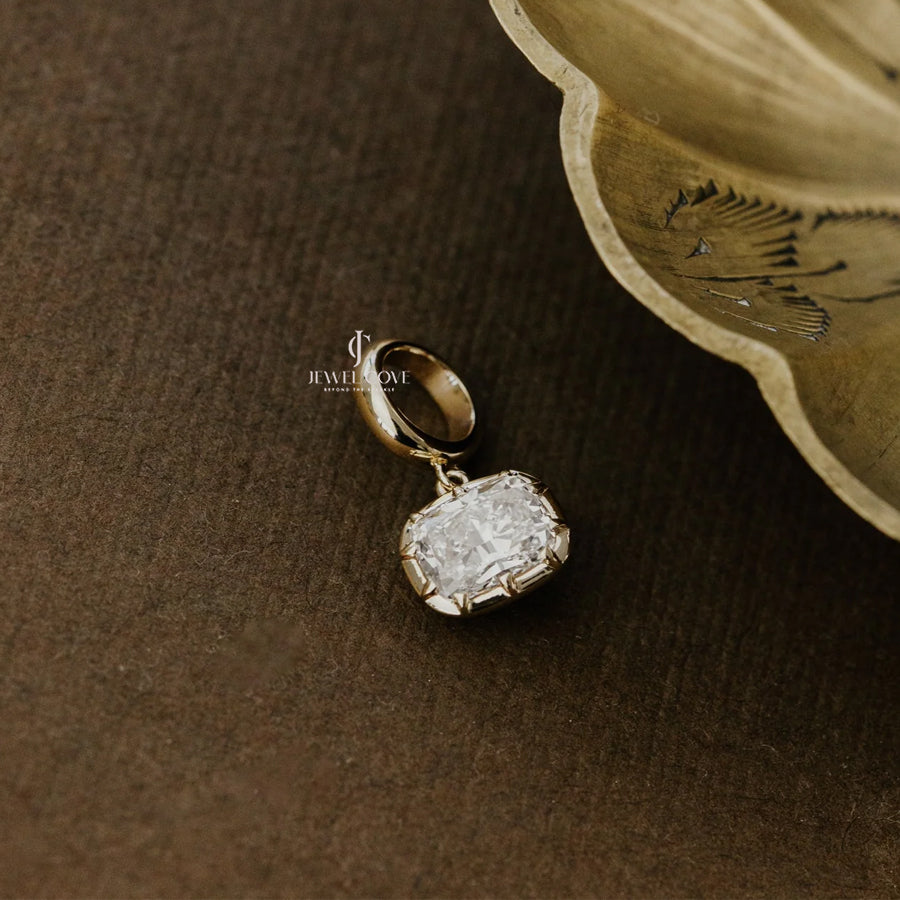 Georgian Collet Set Pendent Charms Lab Grown Pendent | Bezel Protect Prong Setting | IGI Certified | E-F Color