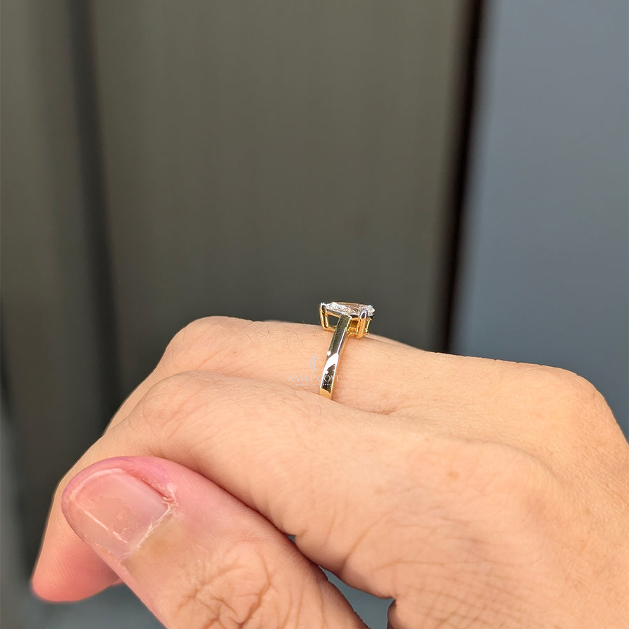 0.60 CT Pear Diamond Ring, 3 Prong Pear Engagement Ring | Lab Grown Diamonds | IGI Certified
