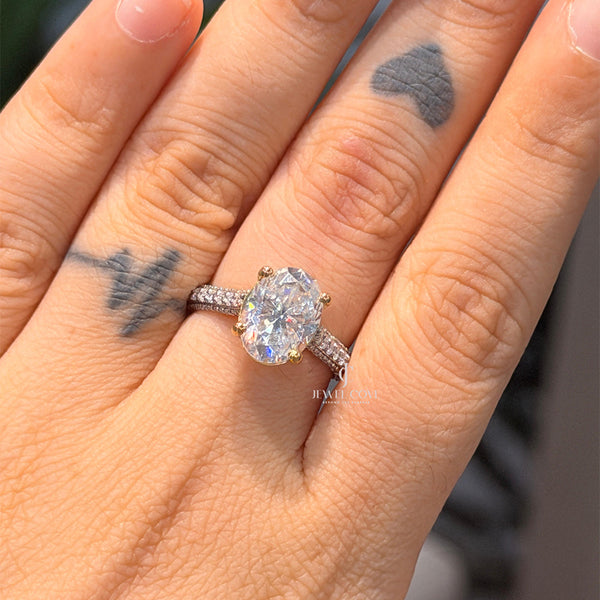 Oval Lab Grown Diamonds Wedding Ring | IGI Certified | Valentine Gift