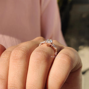 3 Stone Engagement Ring With Marquise And Kite Cut| Lab Grown Diamonds | IGI Certified