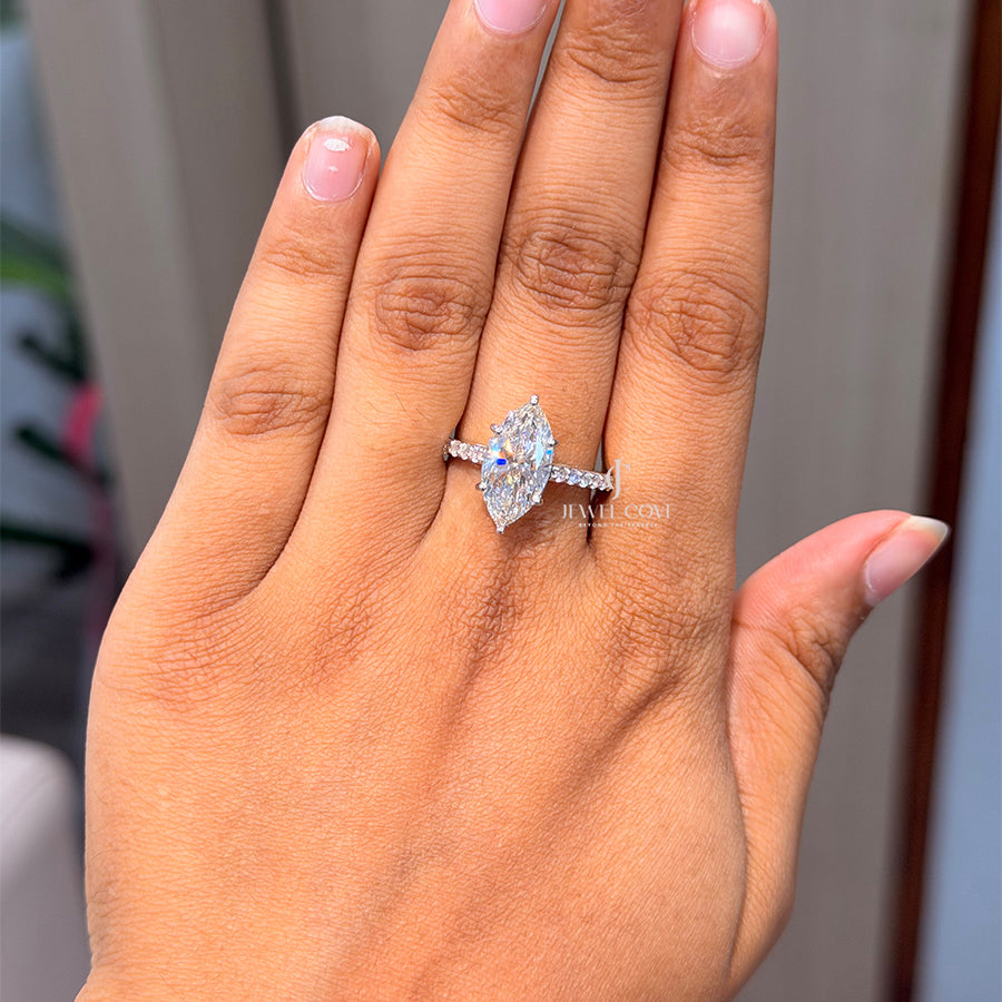 Marquise Stackable Diamond Ring | Engagement Ring | Lab Grown Diamonds | IGI Certified