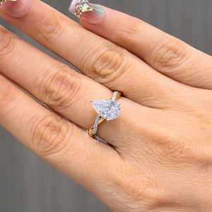 2CT Pear Split Shank Engagemnet Ring | Lab Grown Diamonds | IGI Certified