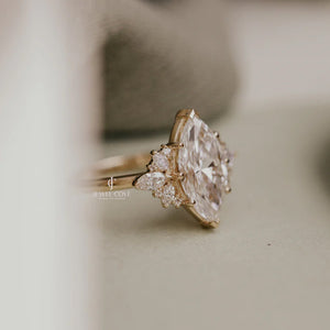 3CT Marquise vintage Engagement Ring | IGI Certified | Moissanite