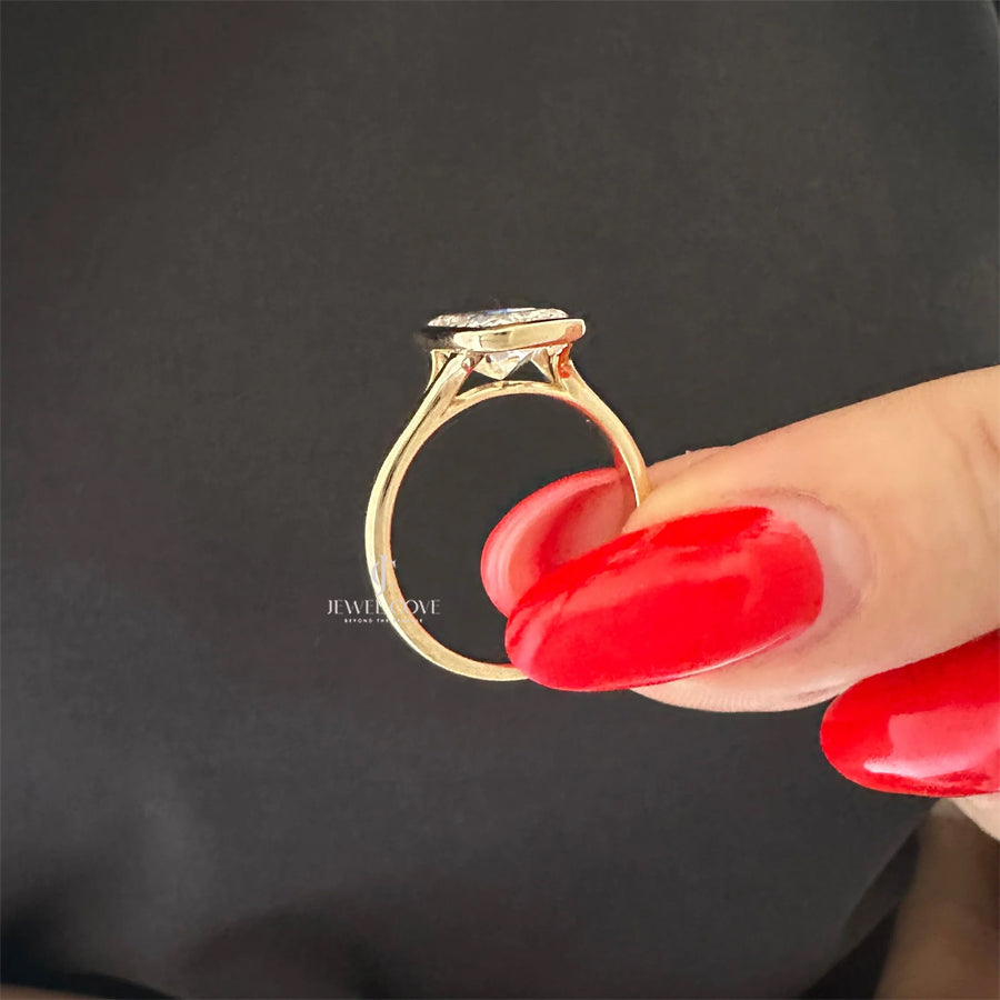 3 carat elongated cushion cut lab-grown diamond Ring | IGI Certified | E-F Color