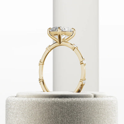 2 CT Oval lab-grown diamond engagement ring | 1.2mm wide thin band | IGI Certified