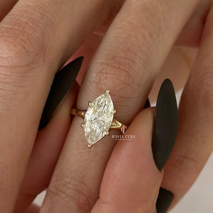 2CT Marquise Lab-Grown diamond ring | 6 Prong | Split Shank | IGI Certified | Solitaire Ring