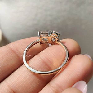 Toi Et Moi Engagement Ring With Princess And Pear Cut Diamond | Moissanite Diamonds | GRA Certified