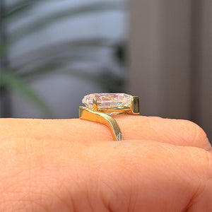 3.5CT Split Shank Pear Moissanite Engagement Ring | Moissanite Diamonds | GRA Certified