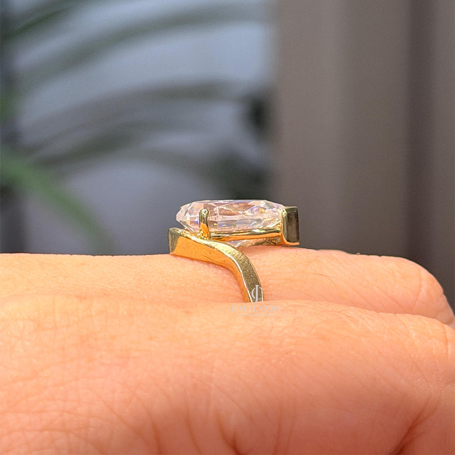 3.5CT Split Shank Pear Lab Grown Engagement Ring | Lab Grown Diamonds | GRA Certified