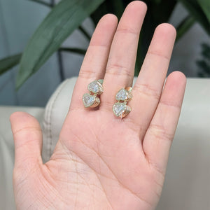 18K Heart Lab Grown Diamond Hanging Earrings For Her | IGI Certified