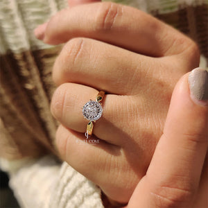 Portuguese Cut Diamond Ring With Tulip Setting | Lab Grown Diamond | solitaire ring | IGI Certified