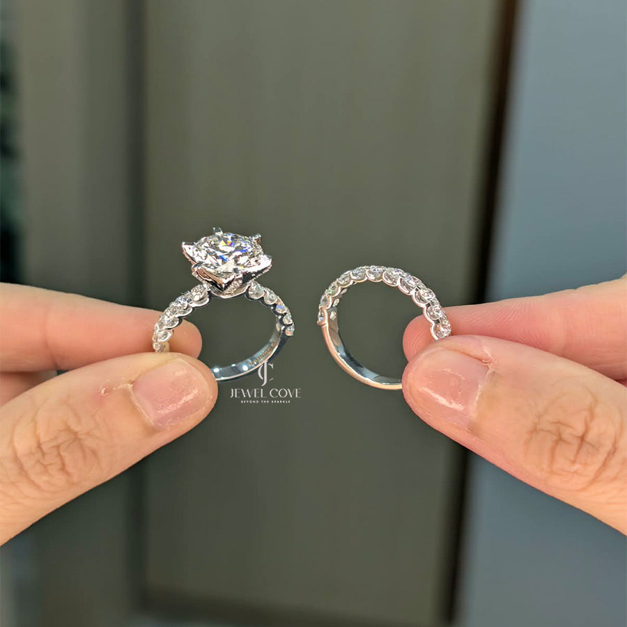3.5CT Round Lab Grown Diamond IGI Certified Ring | Bridal Set Ring | Ring For Engagement
