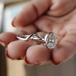 Solitaire Oval Engagement Ring With Wedding Band | Lab Grown Diamonds | IGI Certified