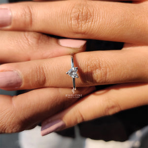 0.50 CT Heart Shape Daily Wear Ring | Lab Grown Diamonds | IGI Certified | E-F Color