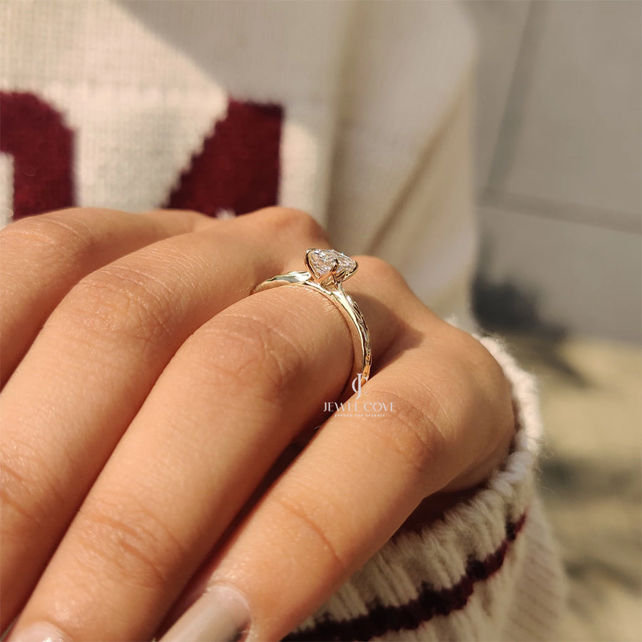 1CT Emerald Nature Inspired Diamond Ring | Lab Grown Diamonds | IGI Certified